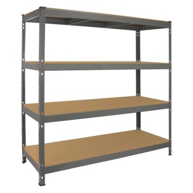 Product photograph of Steel Shelving Unit 160cm - Silver Warehouse Q-rax 160cm By Raven from QD stores