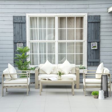 Product photograph of Outsunny 4 Pieces Outdoor Garden Furniture Set from QD stores