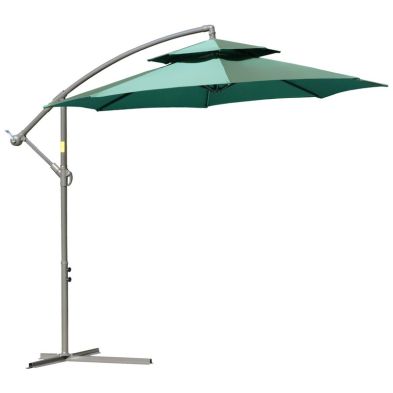 Product photograph of Outsunny 2 7m Garden Banana Parasol Cantilever Umbrella With Crank Handle from QD stores