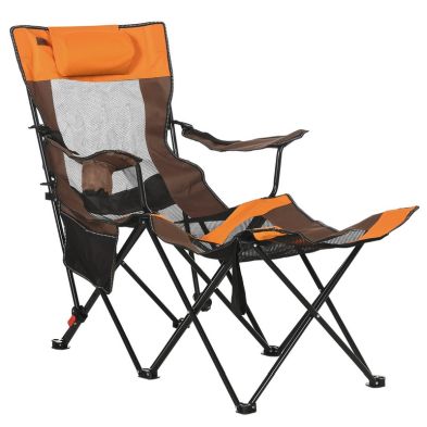 Product photograph of Outsunny Foldable Reclining Garden Chairs With Footrest And Adjustable Backrest from QD stores