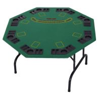 See more information about the Homcom Medium-density fibreboard 8 Player Folding Poker Table Green