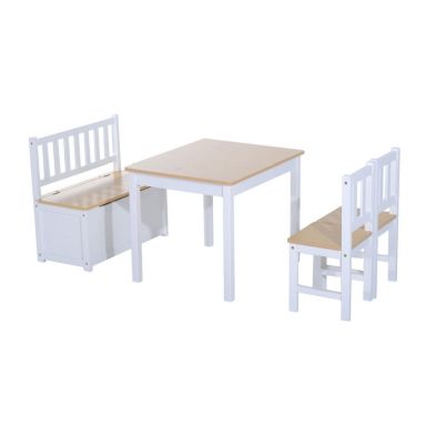 See more information about the Homcom 4-Piece Kids Table And Chair Set With 2 Wooden Chairs