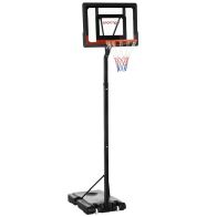 See more information about the 2.1 to 2.6M Adjustable Free Standing Basketball Hoop Weighted Base With Transit Wheels Black & Red by Sportnow
