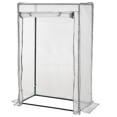 Product photograph of Outsunny 101 X 50 X 150cm Greenhouse Pe Cover With Zipper Roll-up Door Outdoor Green from QD stores