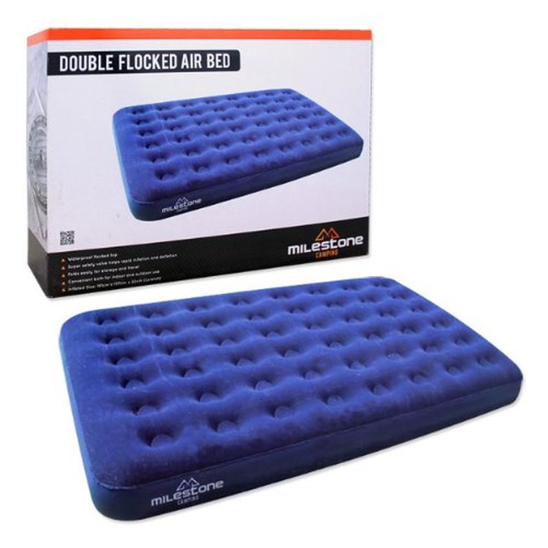 Milestone Camping Double Flocked Airbed