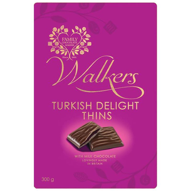 Walkers Turkish Delight Milk Chocolate Thins Tin 300g