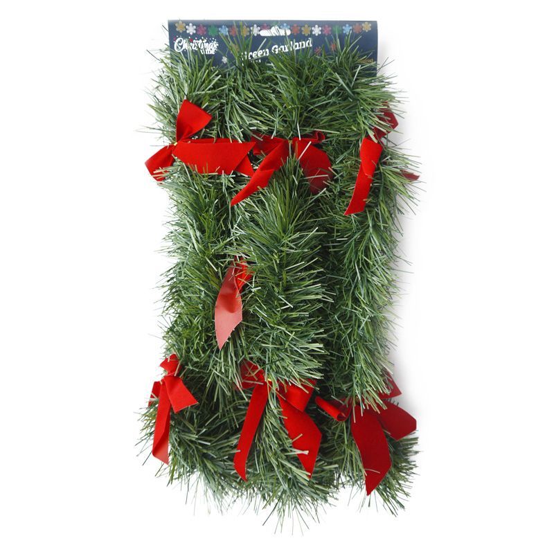 Tinsel Christmas Decoration Green & Red - 400cm by Christmas Time