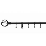 See more information about the Black Curtain Pole With Cage Finials120-210cm