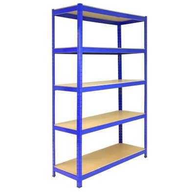 Product photograph of Steel Shelving Units 180cm - Blue Heavy Duty Set Of Five T-rax 120cm By Raven from QD stores
