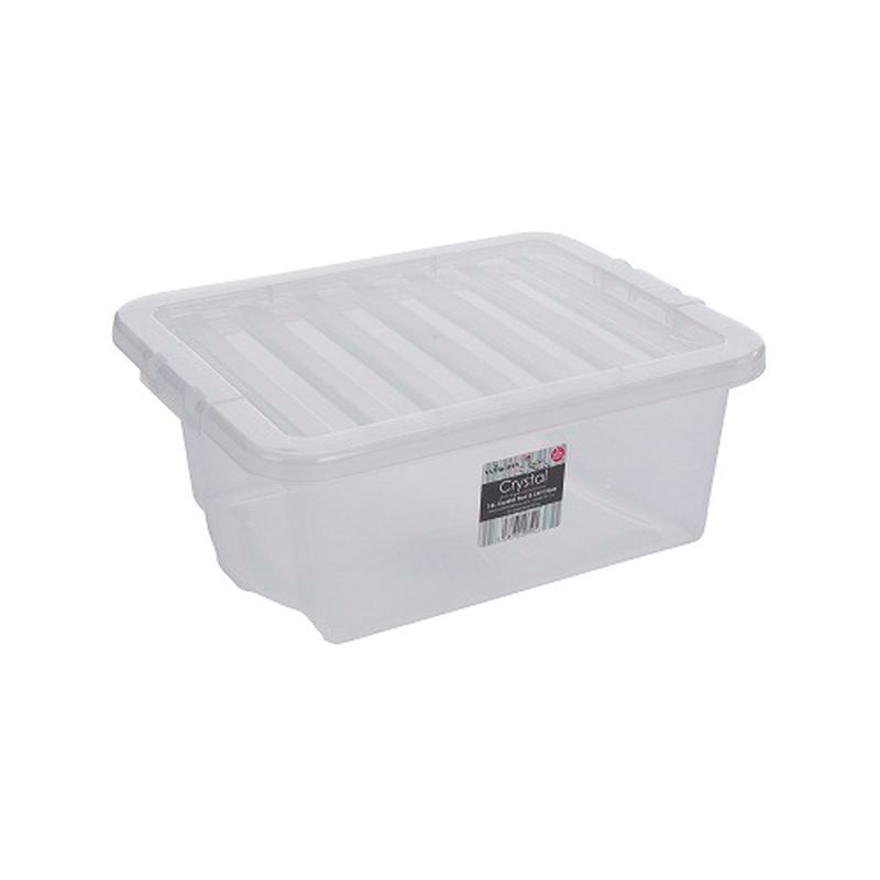 16L Wham Crystal Stacking Clear Storage Box & Clip Lid