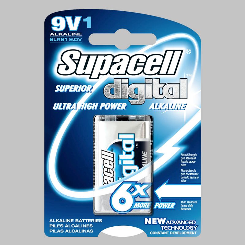 Single 9V Supercell Digital Battery