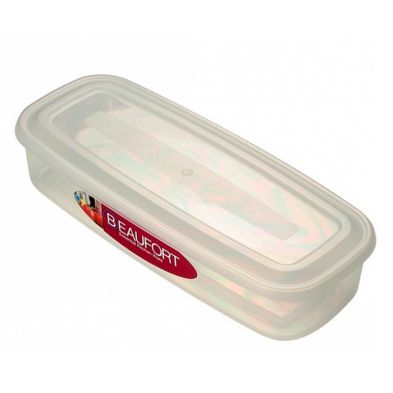 Plastic Food Container Oblong 1 Litre Clear By Beaufort