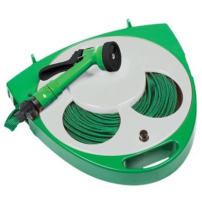 Product photograph of Roll Flat Hose On Reel With Spray Gun 50 Foot 15m from QD stores