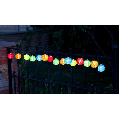 Product photograph of Chinese Lantern Solar Garden String Lights Decoration 10 White Led - 4 7m By Smart Solar from QD stores