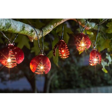 Ladybird Solar Garden String Lights Decoration 10 Warm White Led 38m By Smart Solar