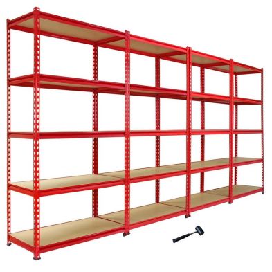Product photograph of Steel Shelving Free Mallets 183cm - Red Set Of Four Extra Strong Z-rax 90cm By Raven from QD stores