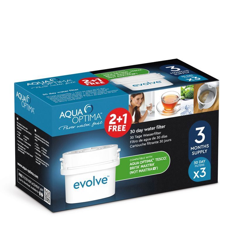 Aqua Optima Evolve 30 Day Water Filter 3 Pack (2+1 FREE)