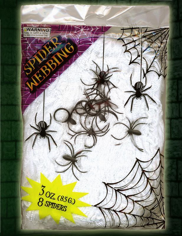 Spider Web & 8 Spiders Halloween Decoration