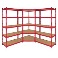 See more information about the Steel & MDF Shelving Units 0cm - Red Set Of Three Extra Strong Z-Rax 90cm Corner by Raven