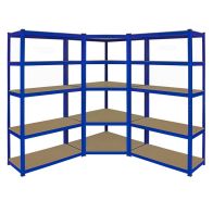 See more information about the Steel & MDF Shelving Units 180cm - Blue Set Of Three T-Rax 90cm Corner by Raven