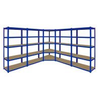 See more information about the Steel Shelving Units 180cm - Blue Set Of Five T-Rax 90cm Corner by Raven