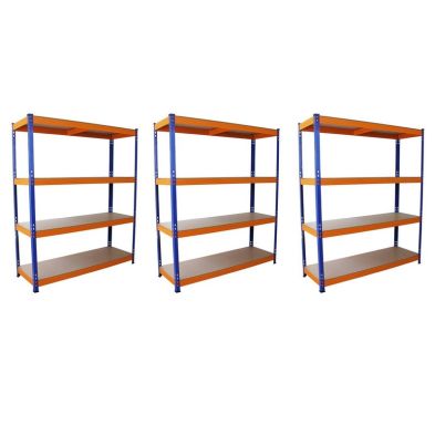 Product photograph of Steel Shelving Units 180cm - Blue Orange Set Of Three S-rax 150cm By Raven from QD stores