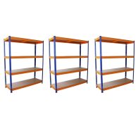 See more information about the Steel Shelving Units 180cm - Blue & Orange Set Of Three S-Rax 150cm by Raven
