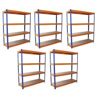 See more information about the Steel Shelving Units 180cm - Blue & Orange Set Of Five S-Rax 150cm by Raven