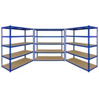 See more information about the Steel Shelving Units 180cm - Blue Heavy Duty Set Of Three Extra Wide T-Rax 160cm by Raven