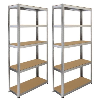 Steel Mdf Shelving Units 180cm Silver Set Of Two Galwix 90cm By Raven