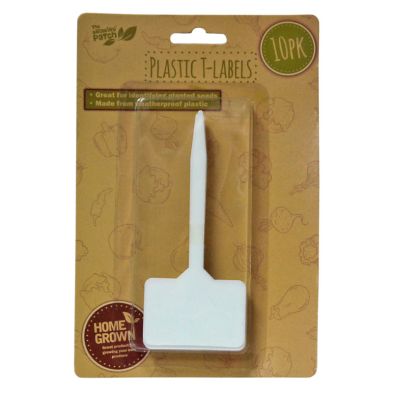 Product photograph of Pack Of 10 White Plastic Garden T-labels from QD stores