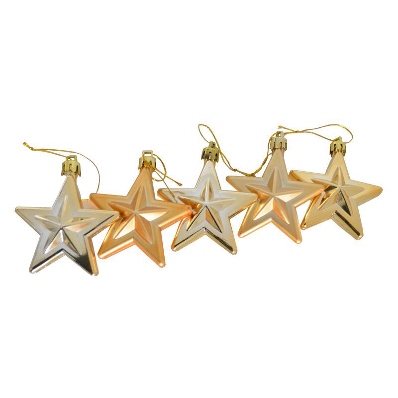 5 Pack Stars 6cm Gold