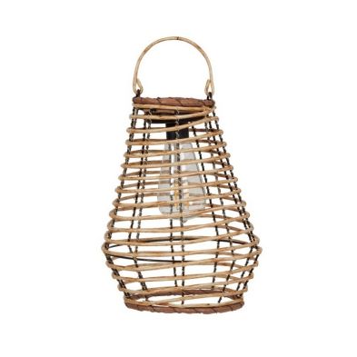 Product photograph of Rattan Solar Garden Lantern 2 Warm White Led - 27cm By Smart Solar from QD stores