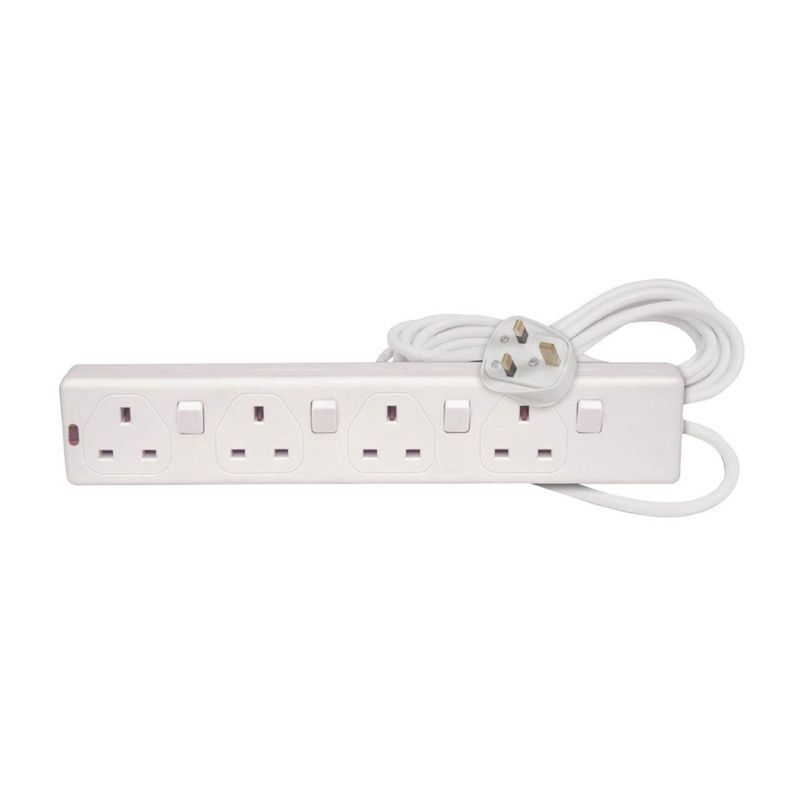 4 Way 2 Metre Individually Switched Extension Socket