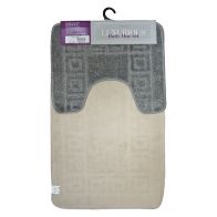 See more information about the 2 Piece Luxurious Bath Mat Set Dark Grey