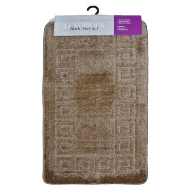 See more information about the 2 Piece Luxurious Bath Mat Set Brown