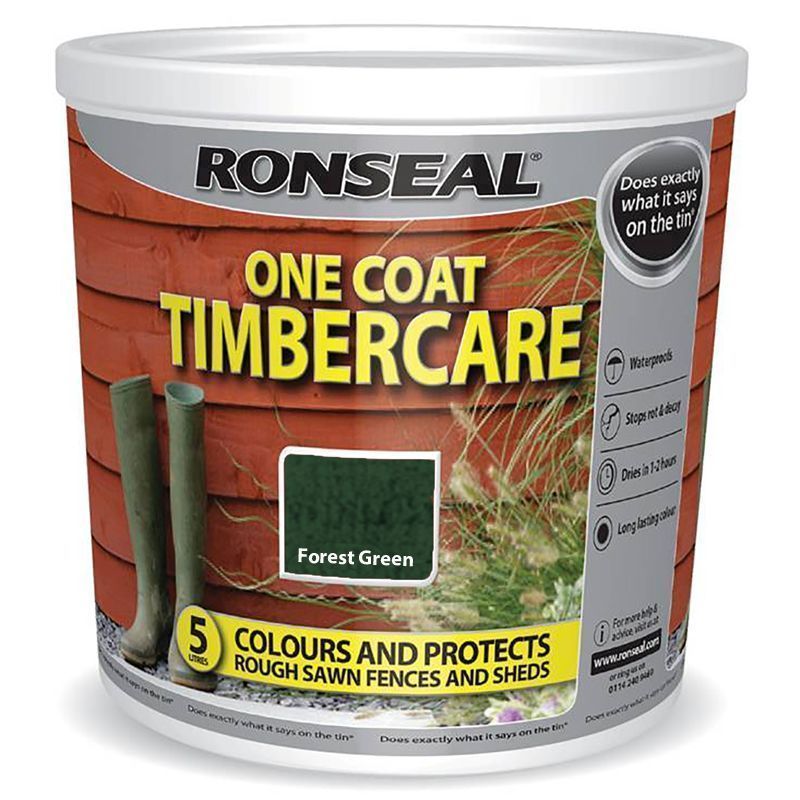 Ronseal One Coat Timbercare 5 Litre - Forest Green