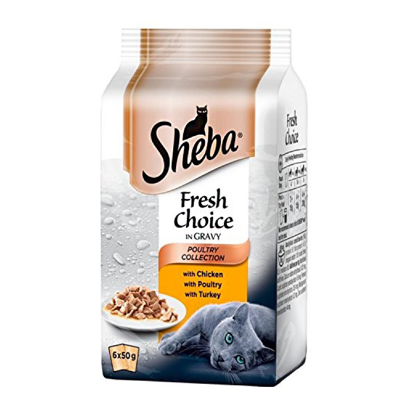 Sheba Poultry Selection In Gravy Pouches 6 Pack