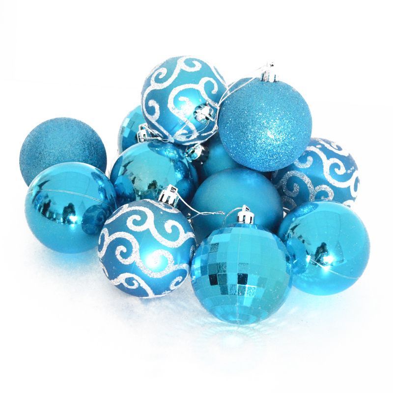 35 Pack of 6cm Christmas Tree Baubles Blue