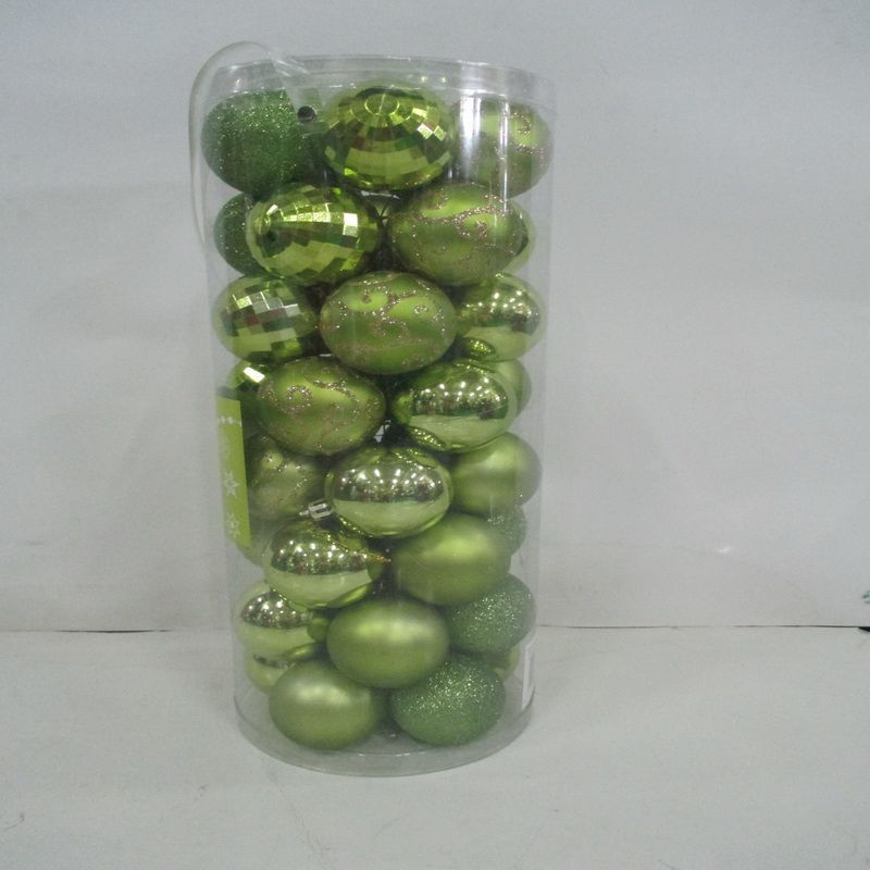 Pack of 40 Christmas Balls Decoration - Lime Green (6cm)