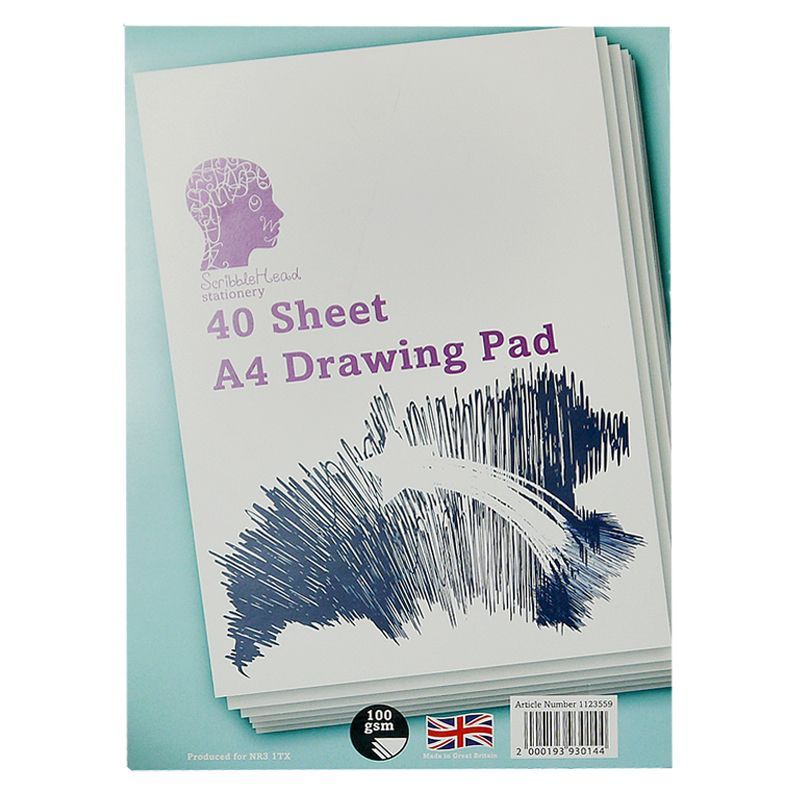 40 Sheets White Drawing Pad 100gsm Size A4