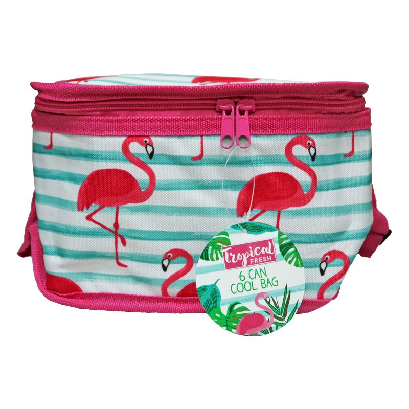 Tropical Fresh 6 Can Cooler Bag - Flamingo Design