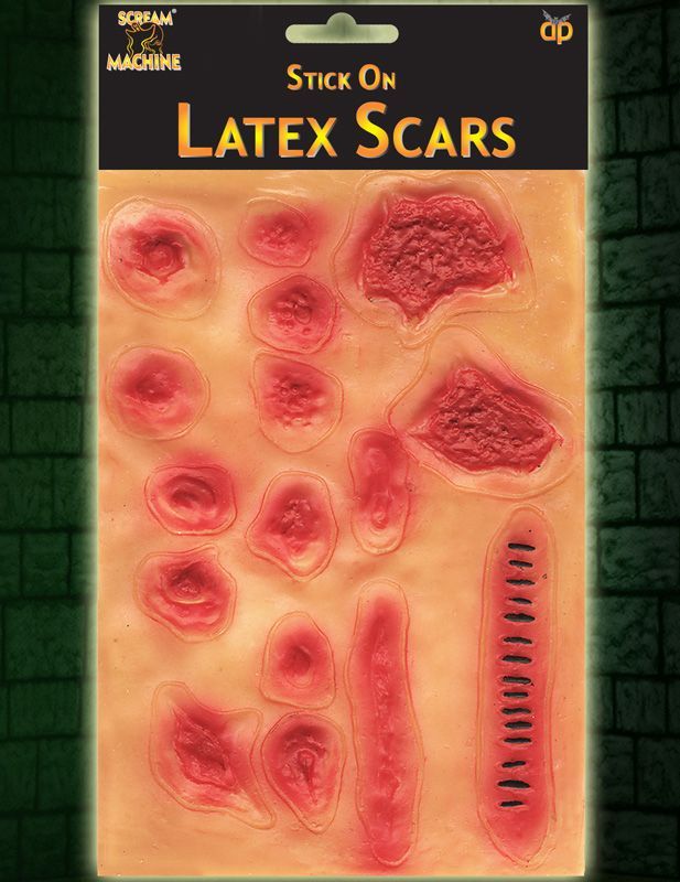 Scream Machine Halloween Stick On Latex Scars