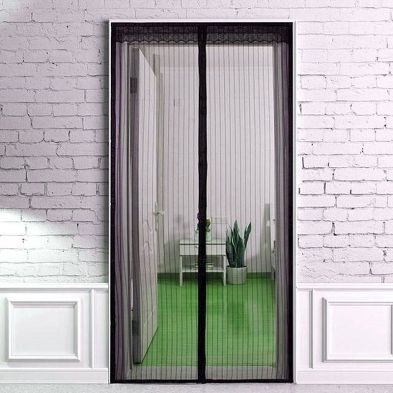 Magic Magnetic Door Mesh Black Anti Bug Insect Fly Curtain Screen 83x3