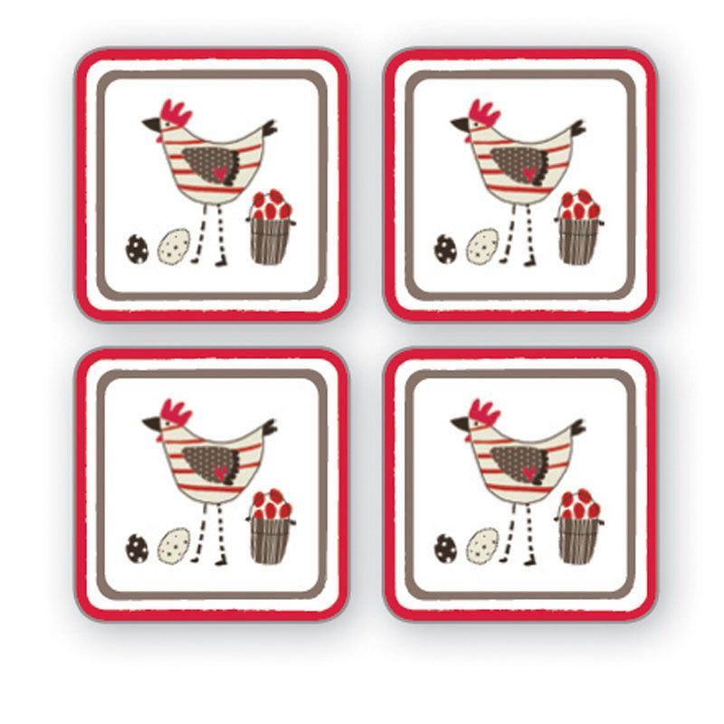 Cooksmart Coasters Set of 4 Chicken