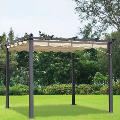 See more information about the Garden Gazebo Pergola 3x3m by Croft with Beige Canopy