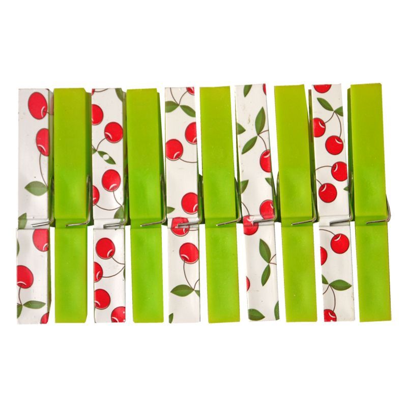 Your Home Colourful Clothes Pegs (Pack of 20) - Green Cherries