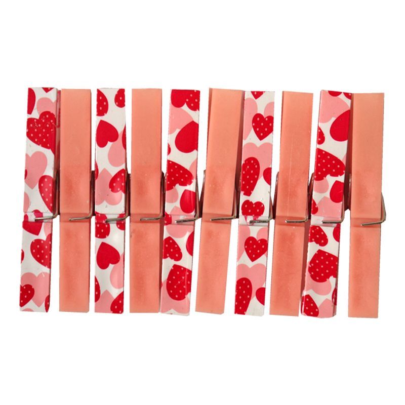 Your Home Colourful Clothes Pegs (Pack of 20) - Pink Hearts