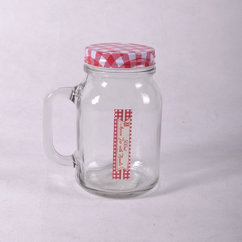Glass Mason Jar with Handle (500ml)