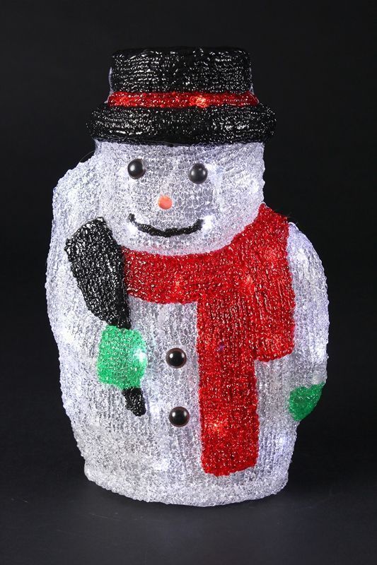 Acrylic 2D Snowman With 16 White Static LEDS - Buy Online at QD Stores